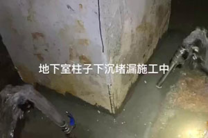 乐东地下室柱子下沉堵漏施工